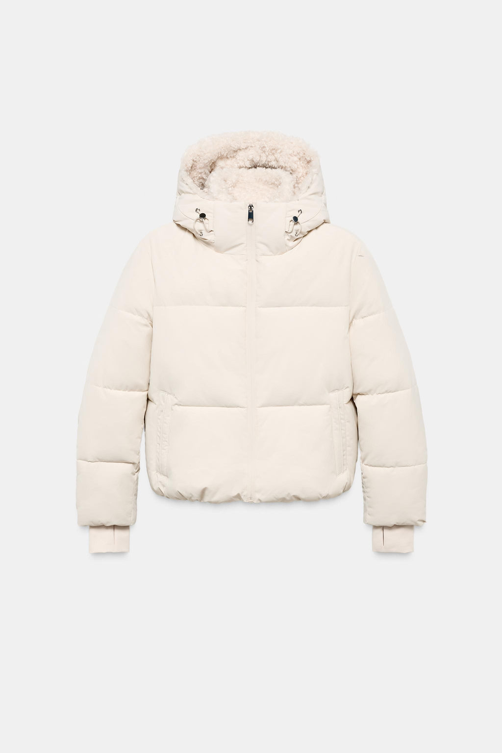 FAUX SHEARLING HOOD WATER-REPELLENT WINDPROOF ANORAK - Zara фото 19