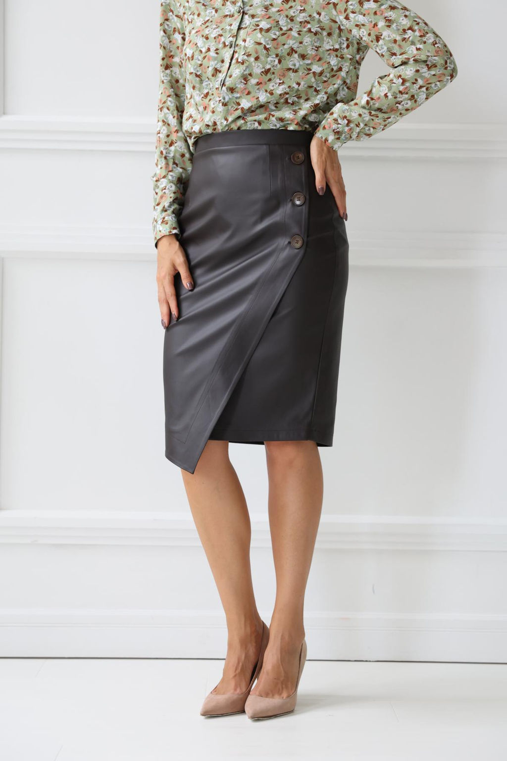 Юбка на запах на пуговицах - Looklikecat фото 3