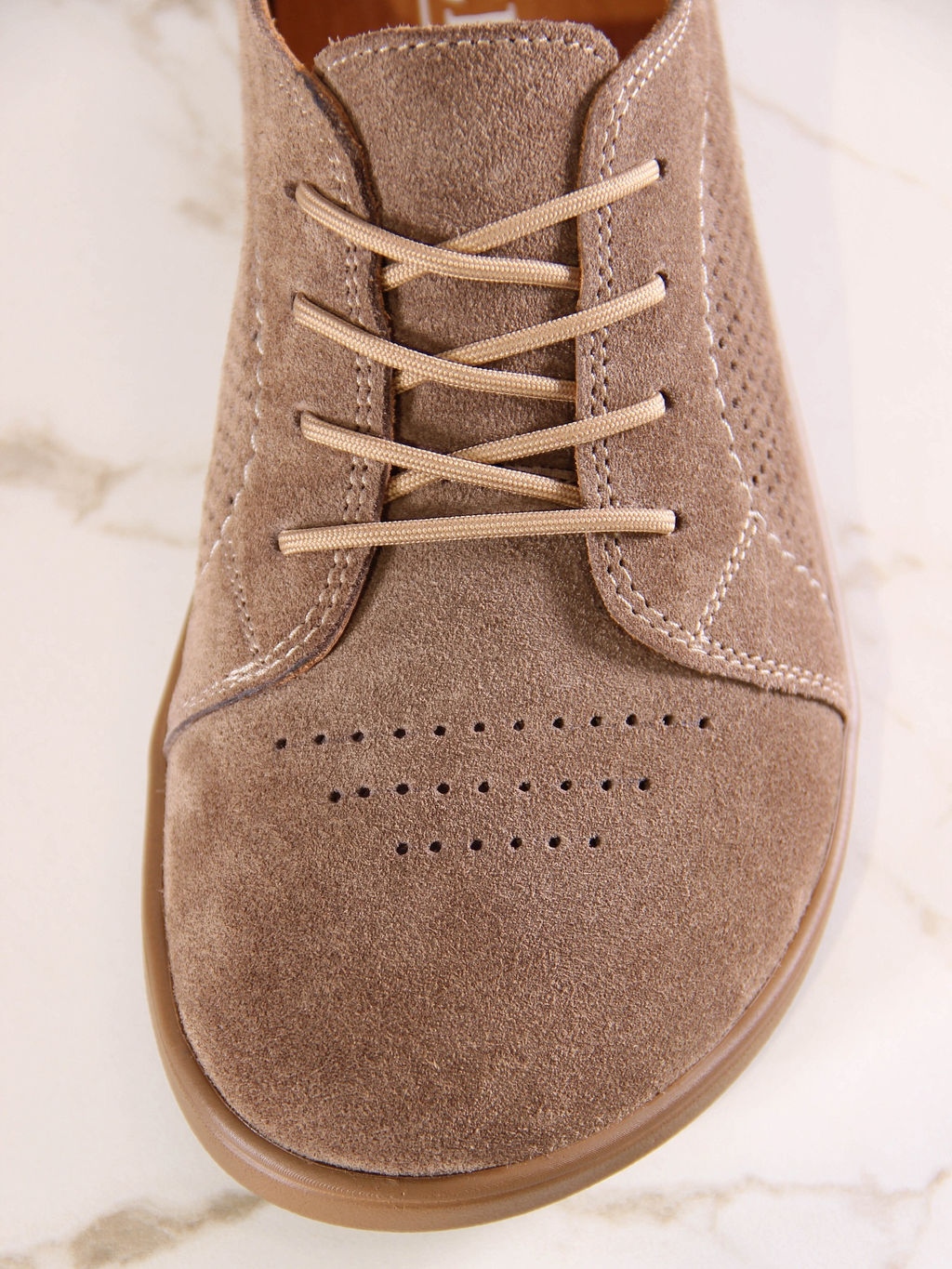 Туфли женские демисезонные с перфорацией 179.Р.астиbr.Серо-коричневая замша/Кожа - Edart фото 4