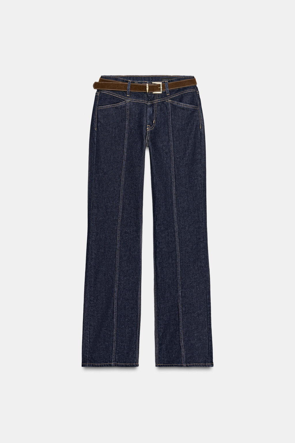 Z1975 STRAIGHT SLIM MID-WAIST BELTED JEANS - Zara фото 7