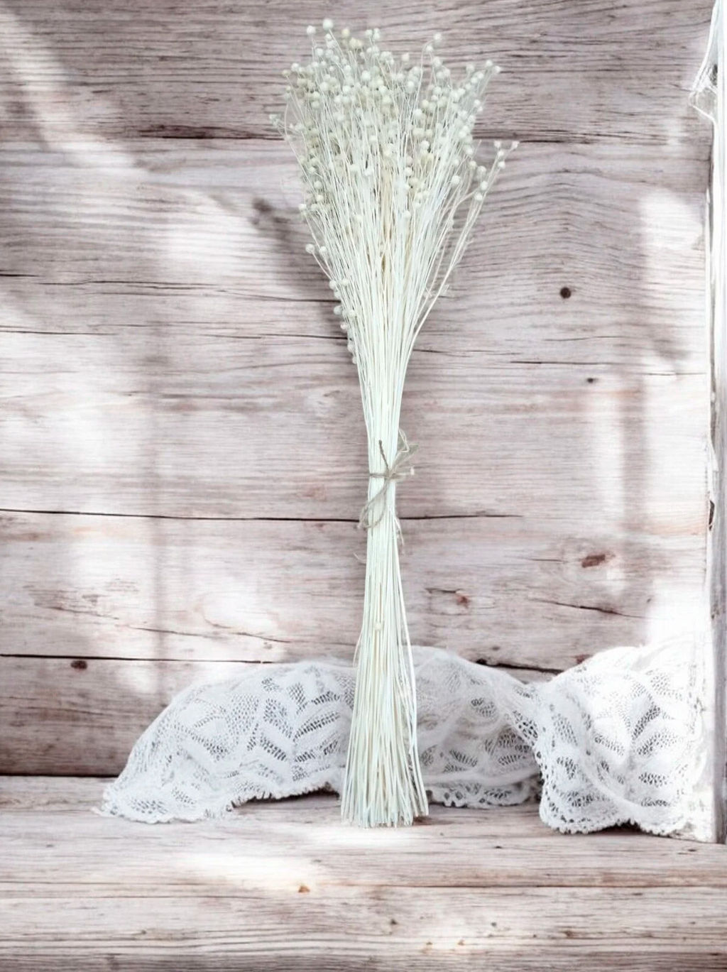 Лен отбеленный, пучок 60г, 60 колосьев, h 60-70см