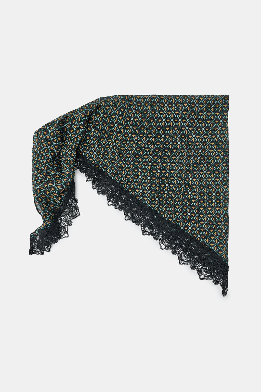 100% VISCOSE PRINTED PAREO SCARF WITH LACE - Zara фото 15