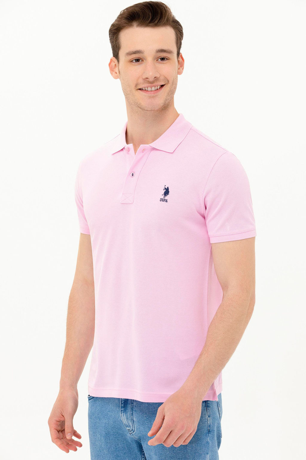 Мужская светло-розовая базовая футболка - U.s. polo assn фото 3