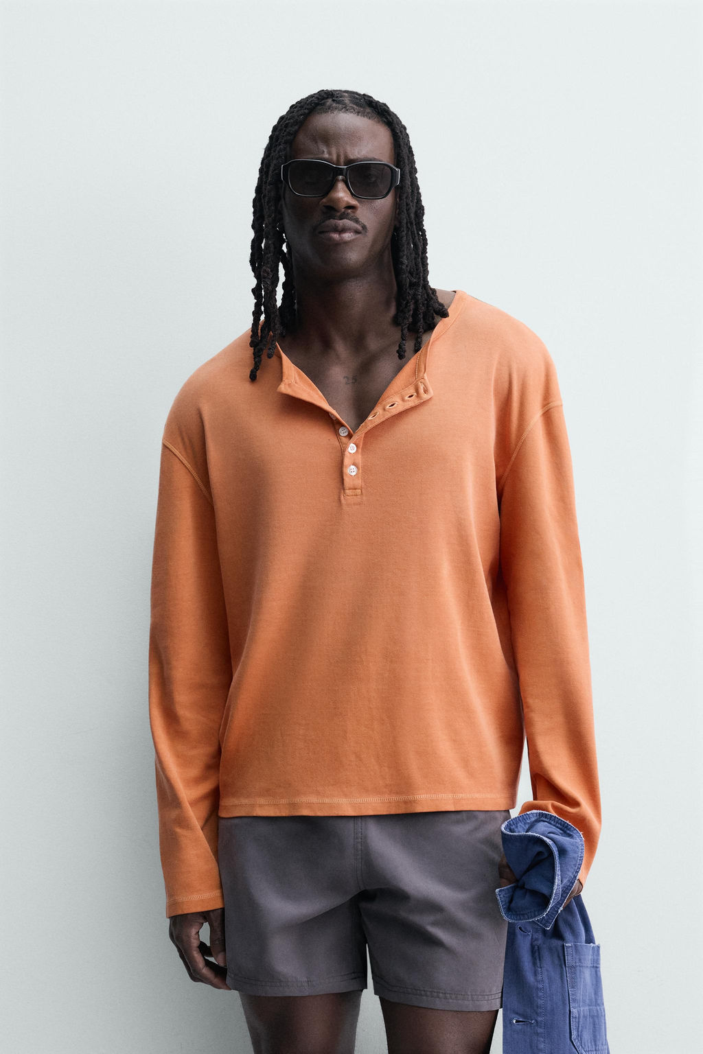 CAMISETA RELAXED FIT CUELLO PANADERO / Naranja - Zara фото 2