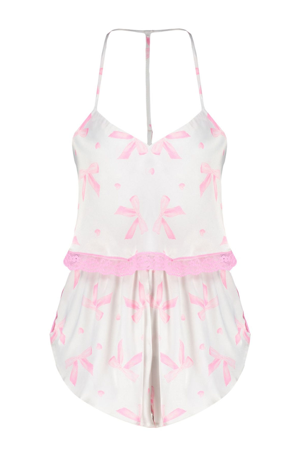 Trendyolmilla Siyah Dantelli Ip Ask?l? Crop Saten Sortlu Dokuma Pijama Tak?m? THMSS22PT0264 фото 31