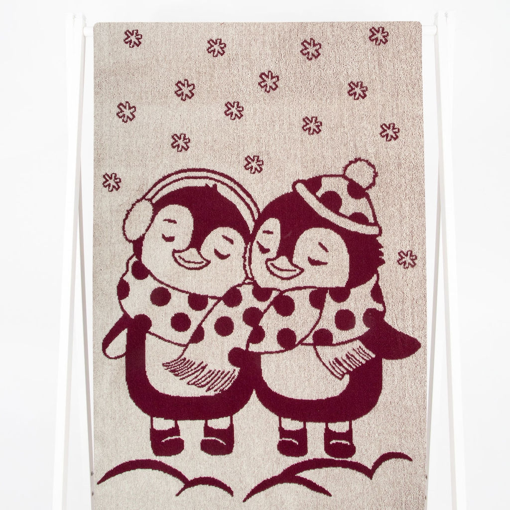 Полотенце махровое 6с102.411ж1 Пингвики (кр.дерево1) 67х150см