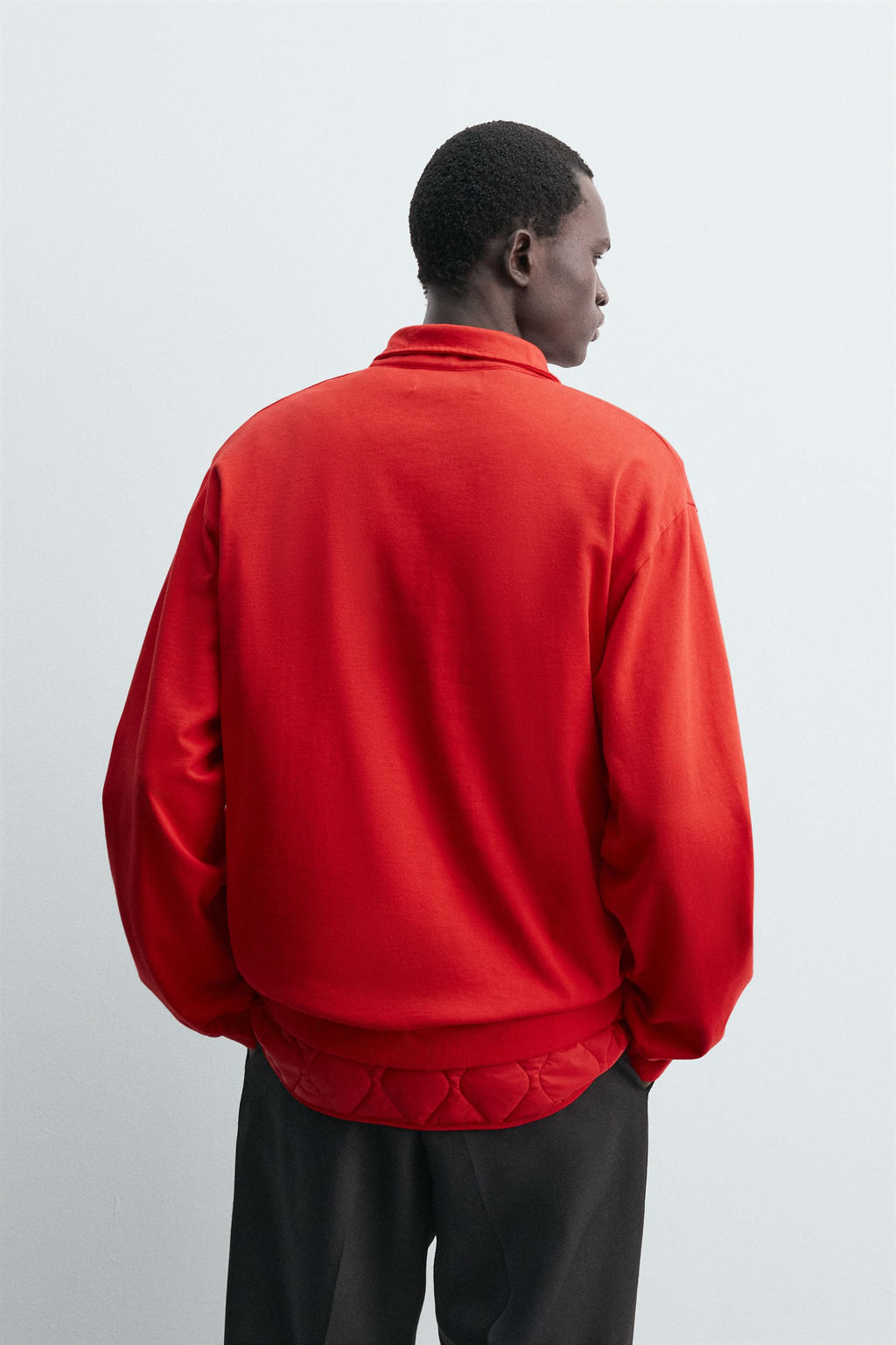 WASHED QUARTER-ZIP SWEATSHIRT