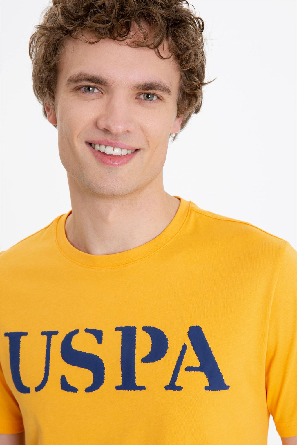 Мужская желтая футболка с круглым вырезом Basic - U.s. polo assn фото 8