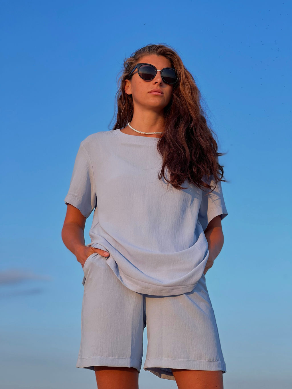 Костюм Манго (шорты+блуза)_О820/светло-голубой - Ihomelux фото 7
