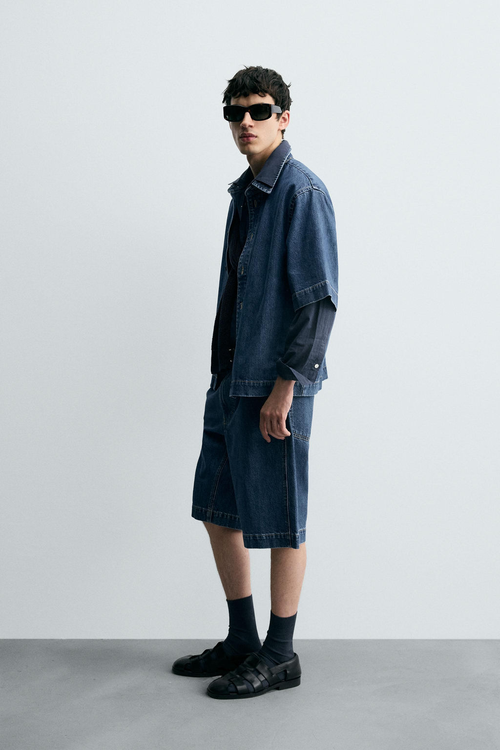 SHORT SLEEVE DENIM SHIRT - Zara фото 4