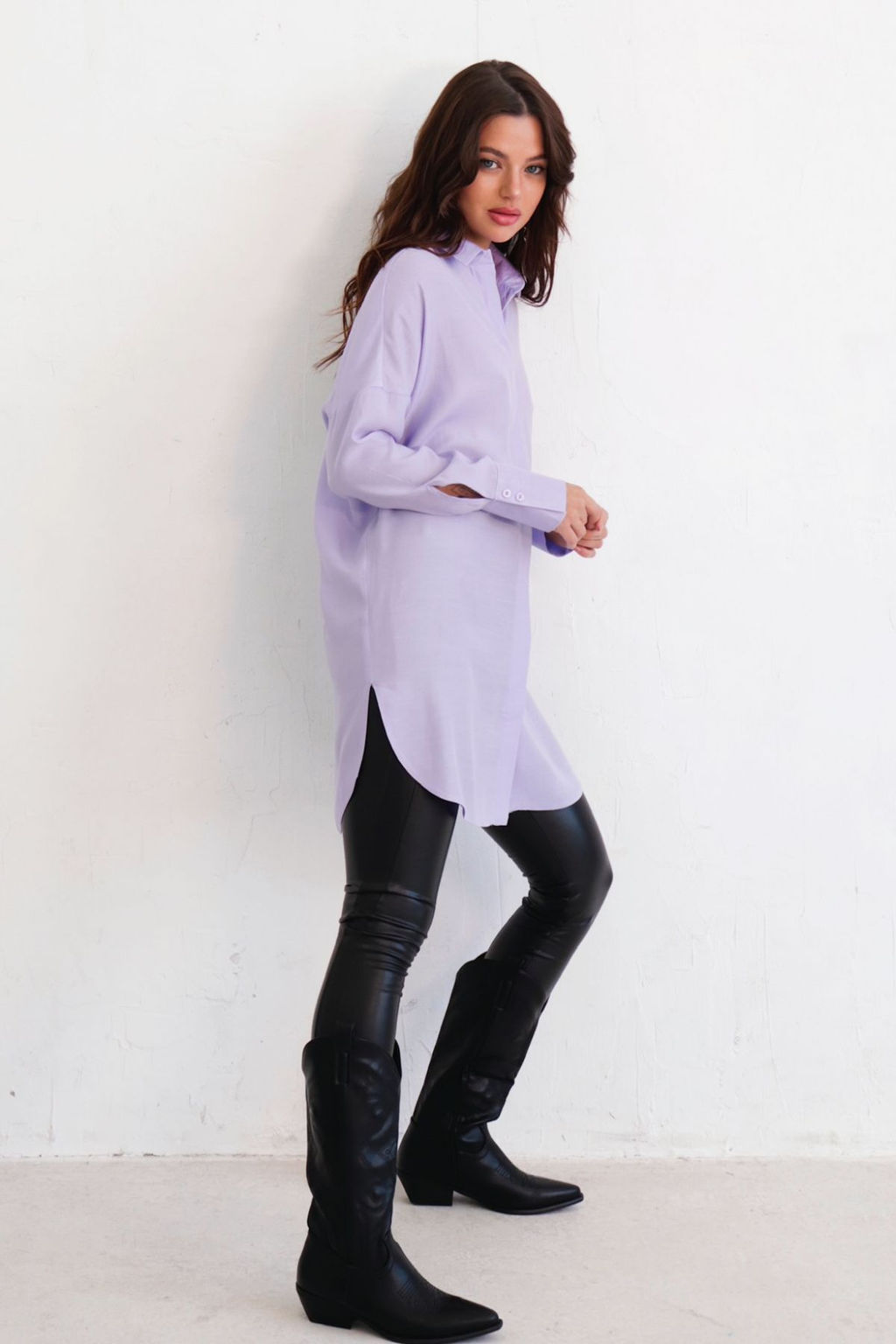 Базовая удлинённая рубашка свободного силуэта - Martichelli фото 21