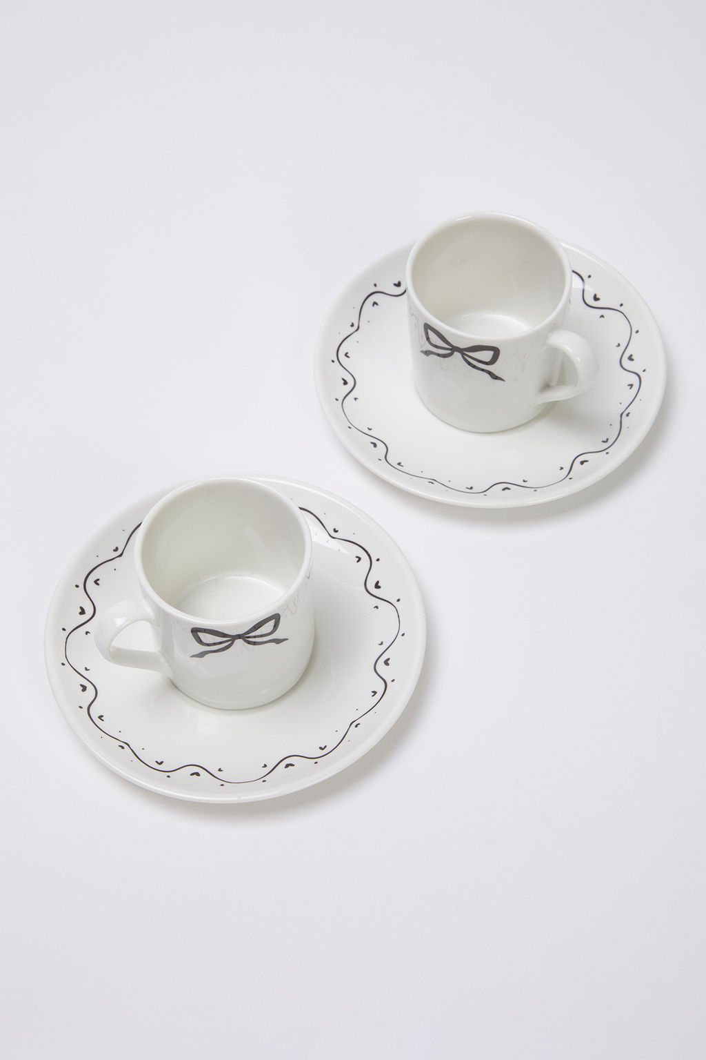 Trendyolmilla Home 2li Porselen Fiyonk/Kurdele Bask?l? Kahve Fincan? TPHSS25KFC00005 фото 10