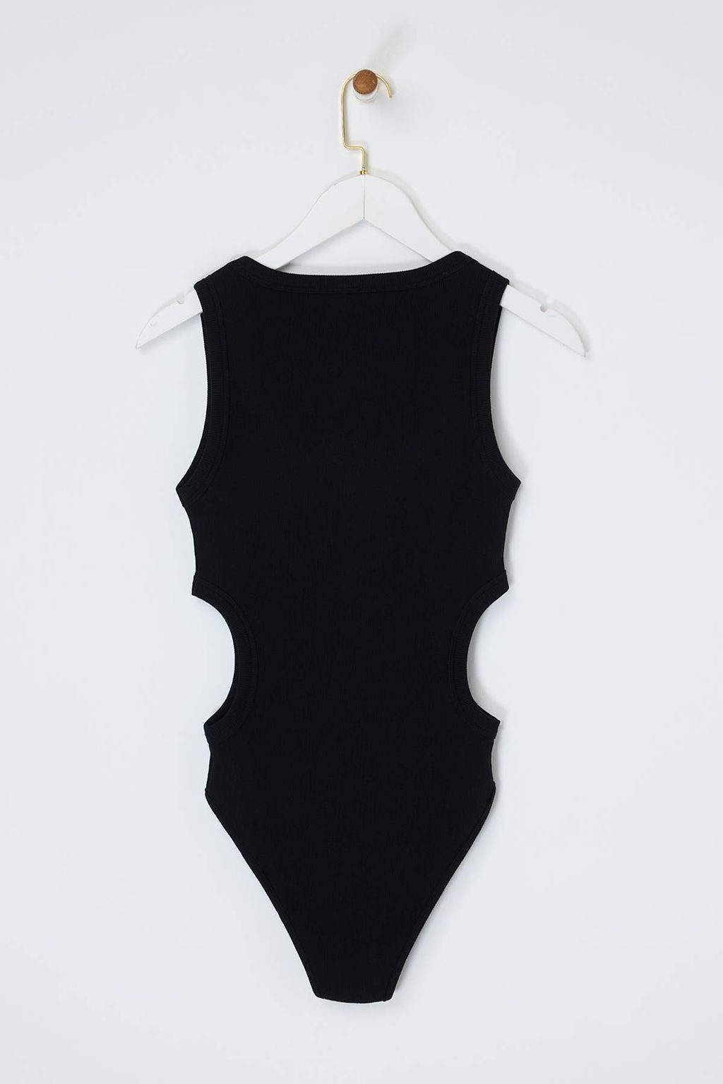 Limited Edition Siyah Vucuda Oturan Havuz Yaka C?tc?tl? Fitilli Esnek Orme Body TWOSS26BD00014