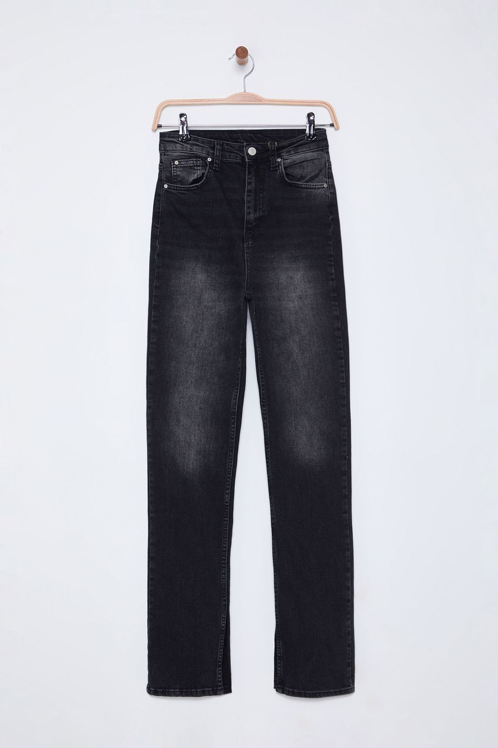 TRENDYOLMILLA Koyu Mavi Y?rtmacl? Super Yuksek Bel Slim Flare Jeans TWOSS22JE0643  фото 13