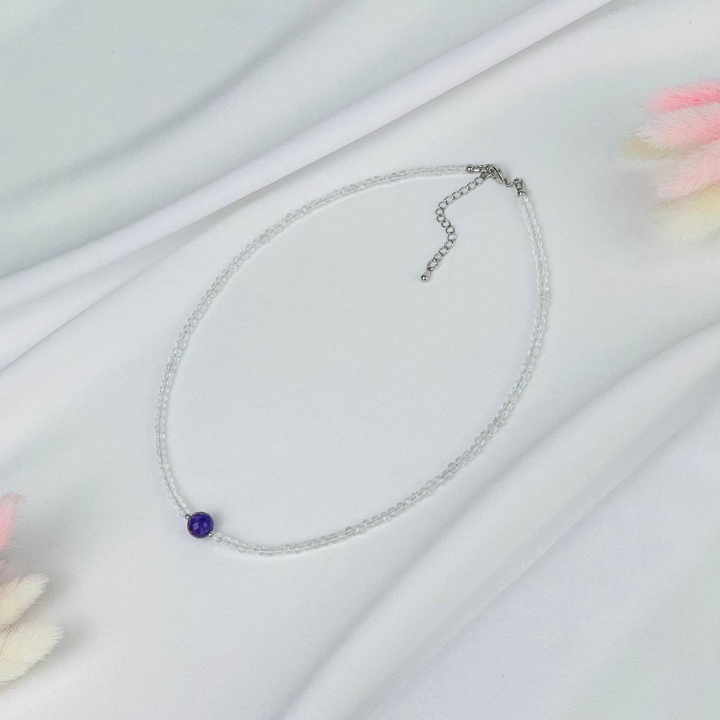 Колье из Горного Хрусталя и Аметиста 38 см +