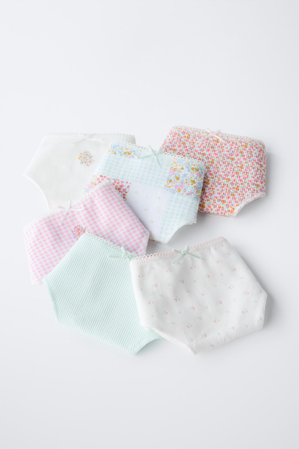 AGES 6-14/ SIX-PACK OF PATCHWORK AND FLORAL RIB BRIEFS - Zara фото 6