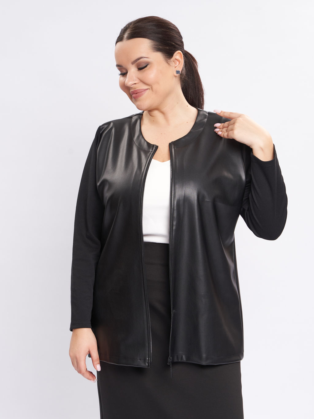 Жакет из эко-кожи GA04234BLK01 - Артесса фото 2