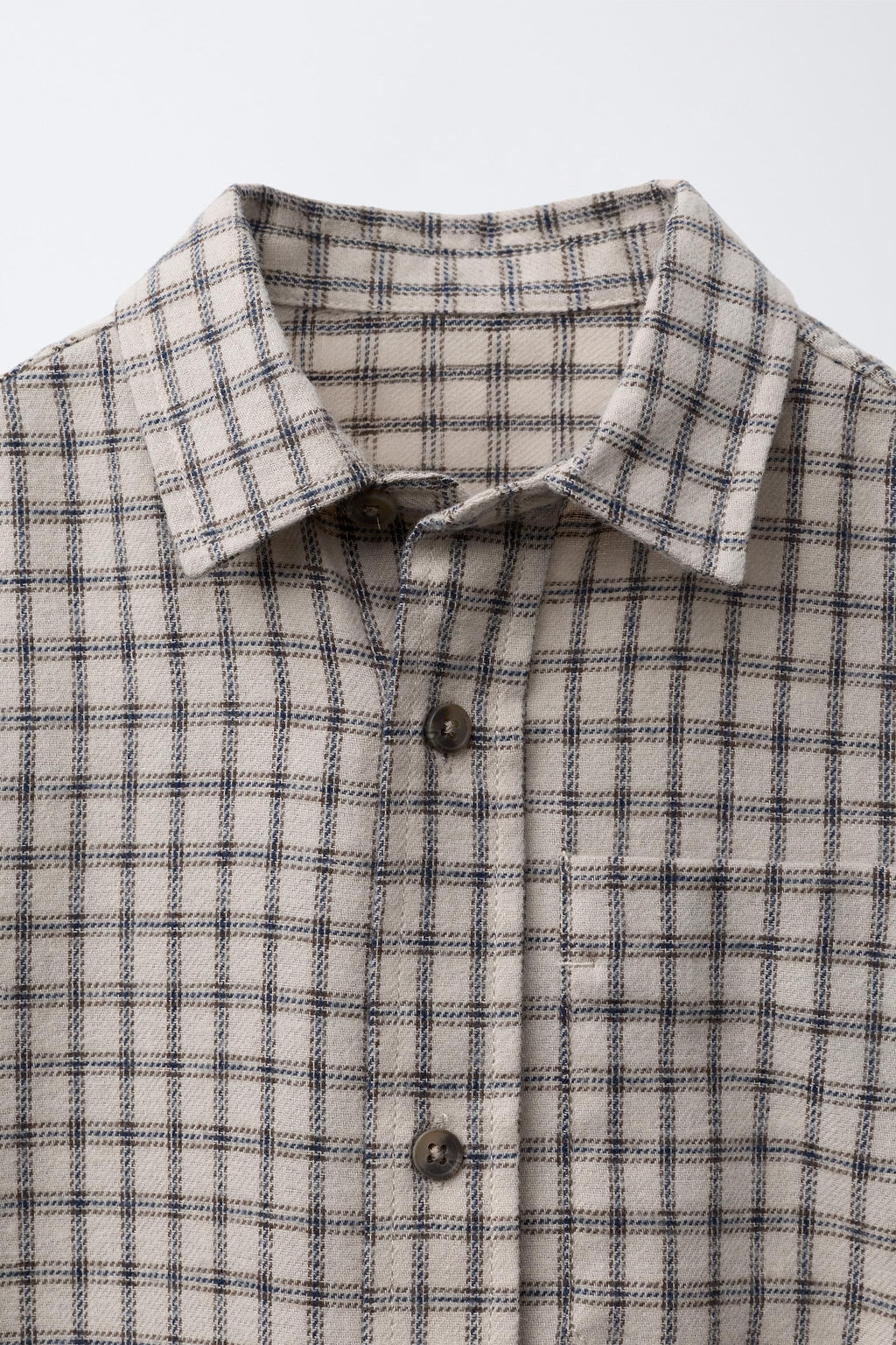 CHECKED FLANNEL SHIRT WITH POCKET - Zara фото 3