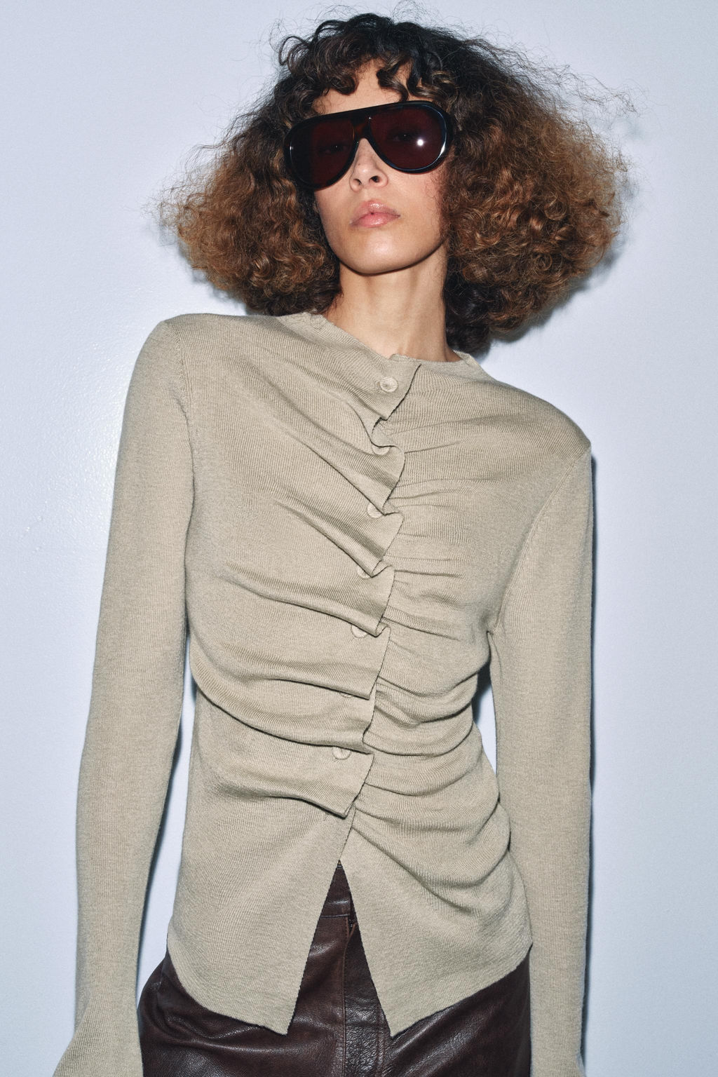 DRAPED KNIT CARDIGAN - Zara фото 4