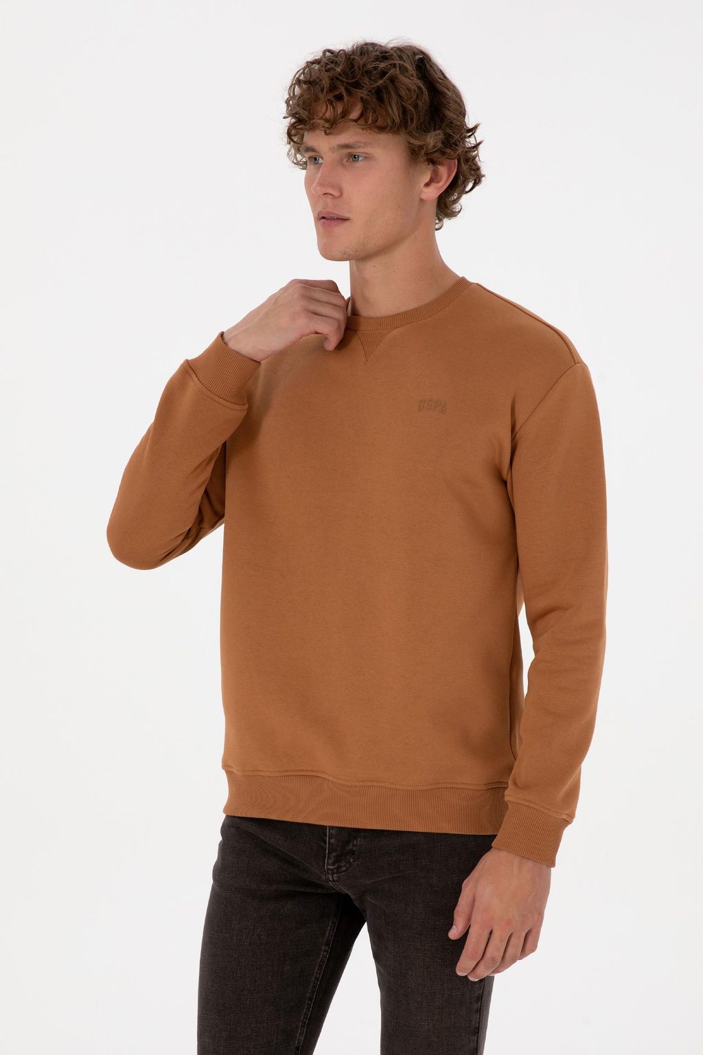 Erkek Camel Basic Sweatshirt