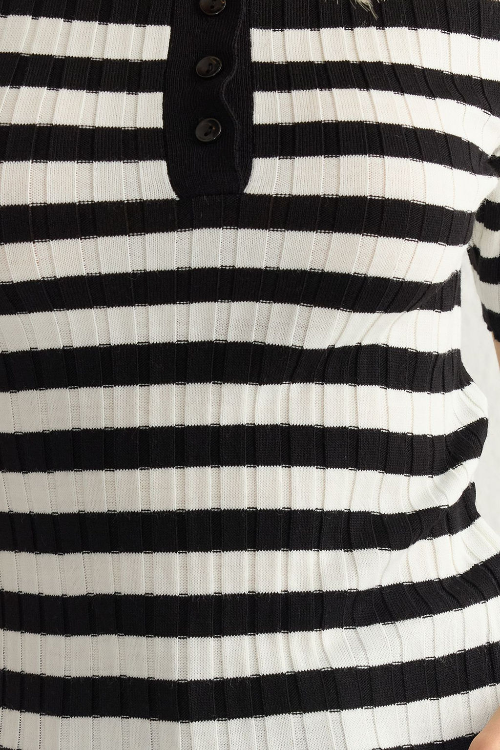Siyah*001 Basic Polo Yaka T-Shirt Gorunumlu Ince Bluz TWOSS20BZ0112