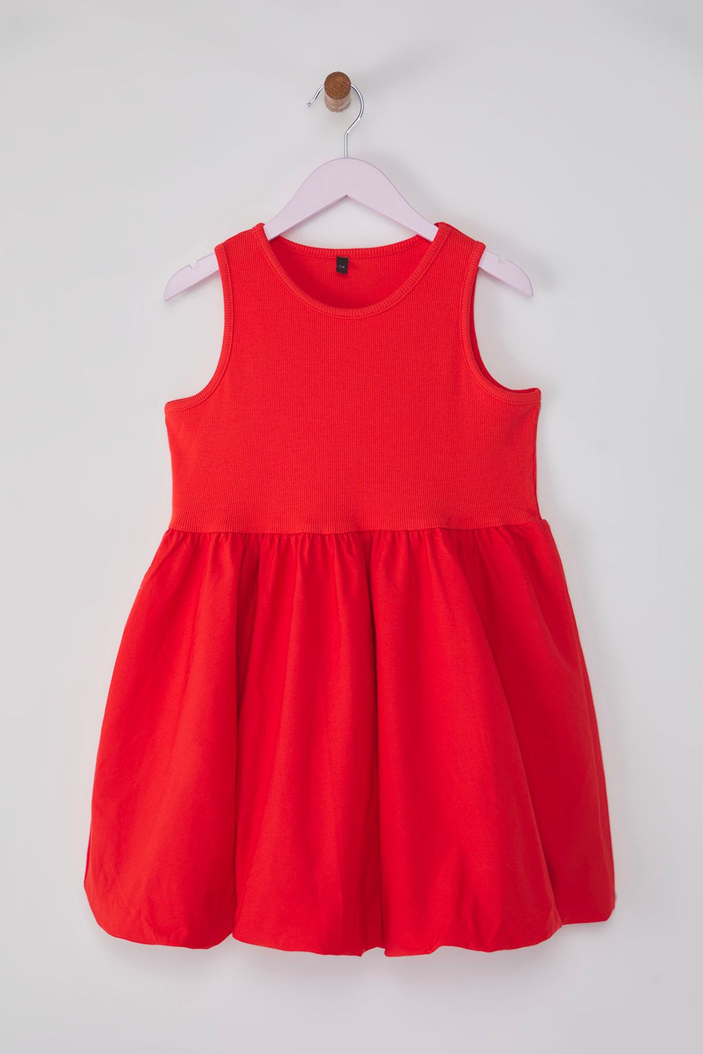 Gul Kurusu K?z Cocuk Pamuklu Basic Kolsuz Balon Etekli Mini Bayraml?k Orme Elbise TKDSS25EL00067 - Trendyolmilla фото 3