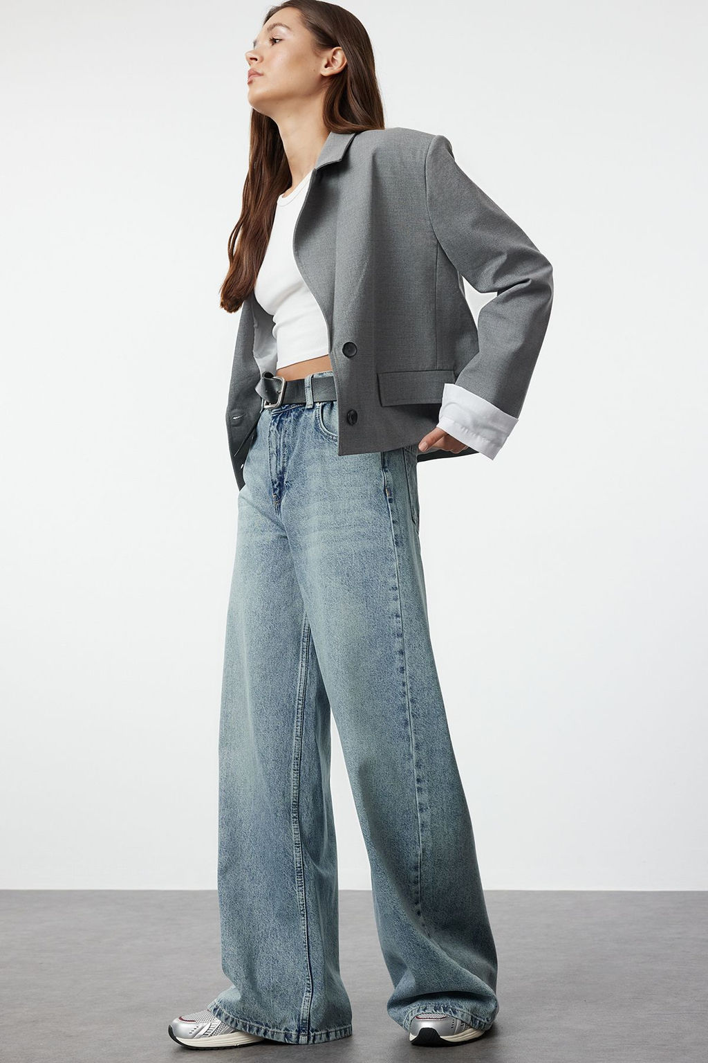 Mavi Normal Bel Ekstra Genis Paca Wide Leg Palazzo Jeans TWOAW25JE00106 - Trendyolmilla фото 2