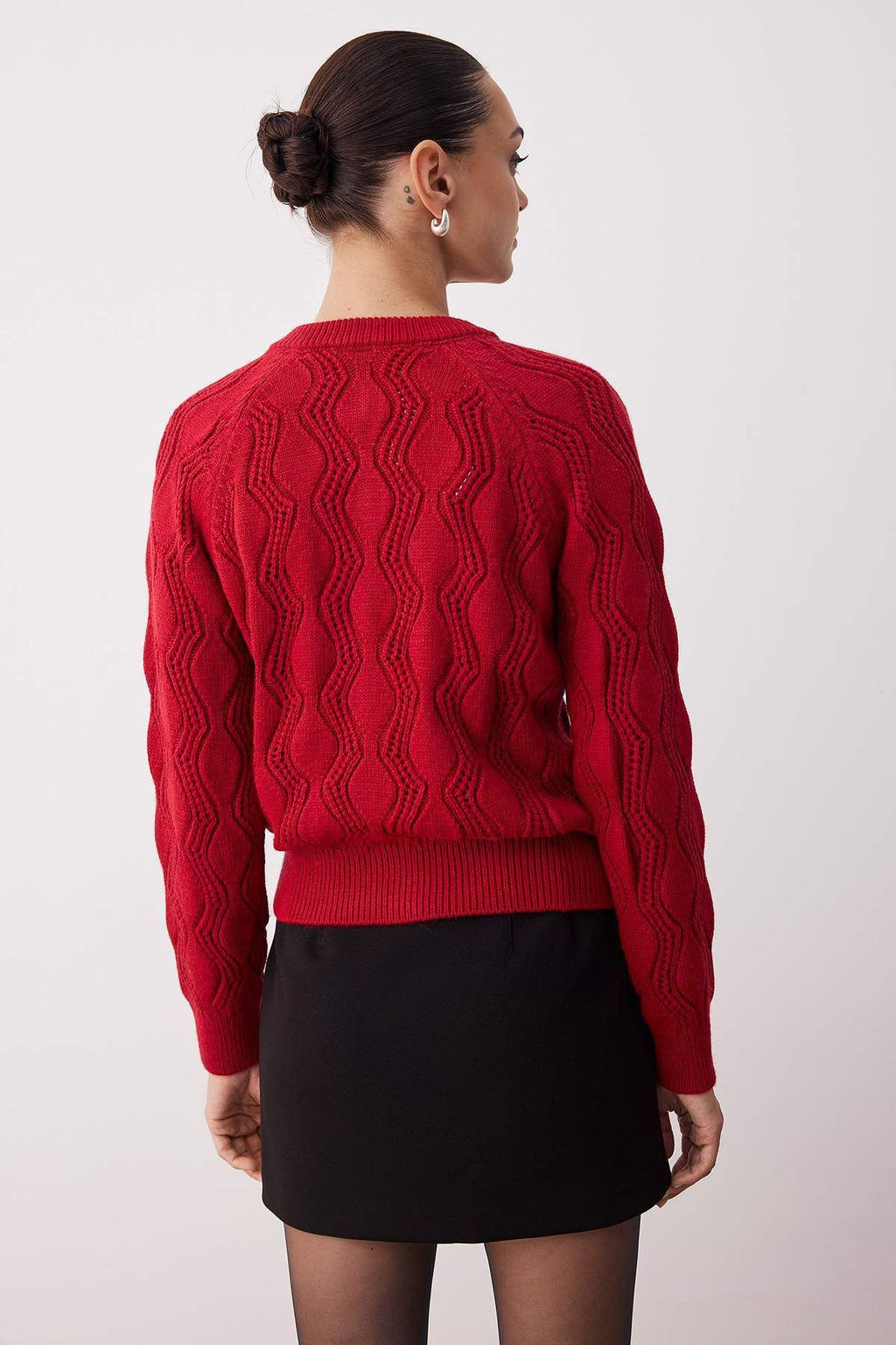 K?rm?z? Ajurlu Gul Detayl? Yumusak Dokulu Triko H?rka TWOAW26HI00071 - Trendyolmilla фото 4