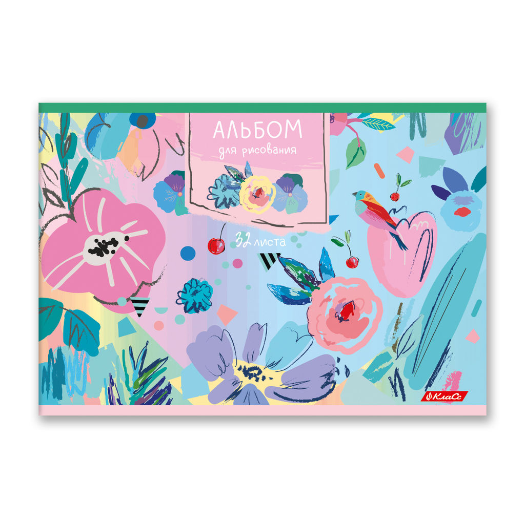 Светоч 32АЛСК4_0_3_9 Альбом для рисования 100 г/м2 A4 29 х 20.5 см 32 л. 5 шт. на скобе 000216 Цветочная фантазия  фото 6