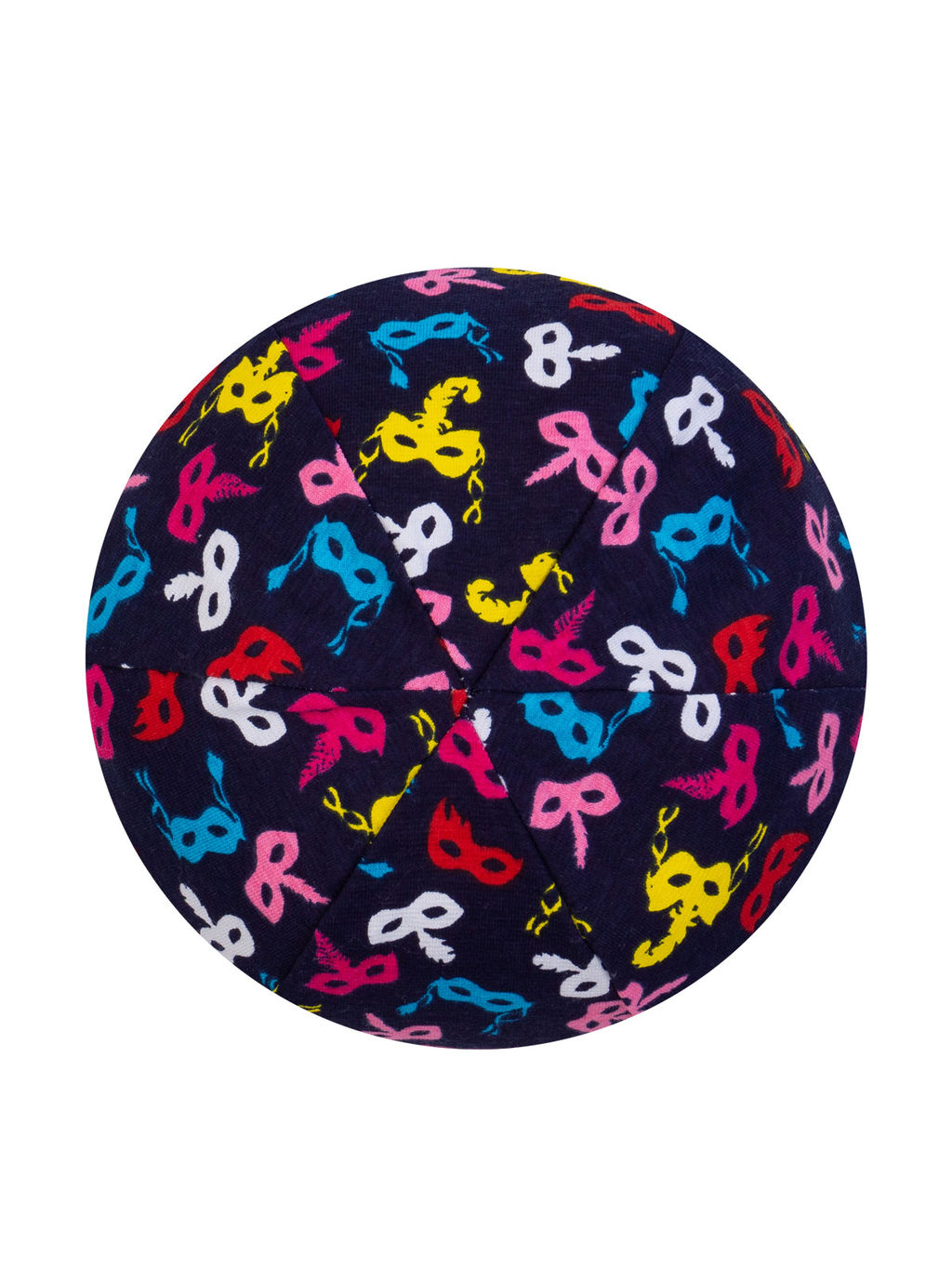 Берет детский темносиний розовые маски