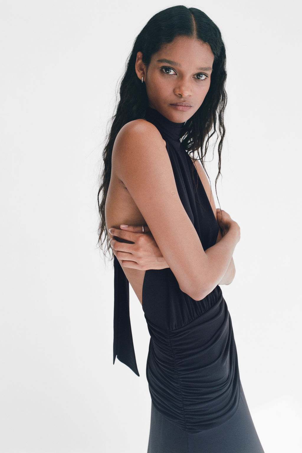 Vestido halter drapeado - H&m фото 5