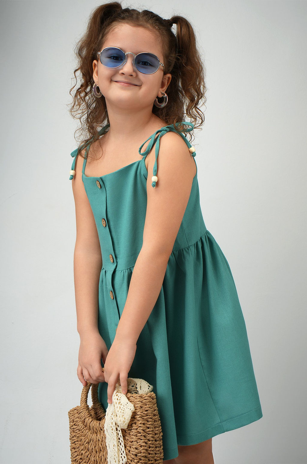 Льняной сарафан для девочки Happyfox