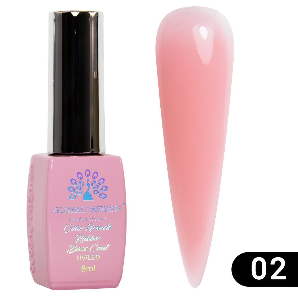 Цветная френч-база для гель лака Global Fashion, Color French Base Coat 8 мл, 02  фото 5