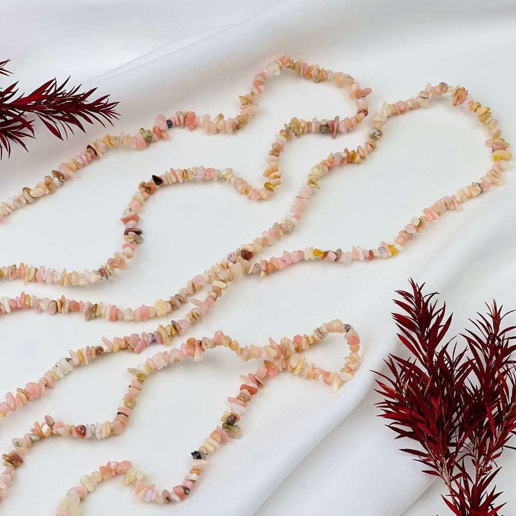 Бусины для украшений из розового Опала крошка