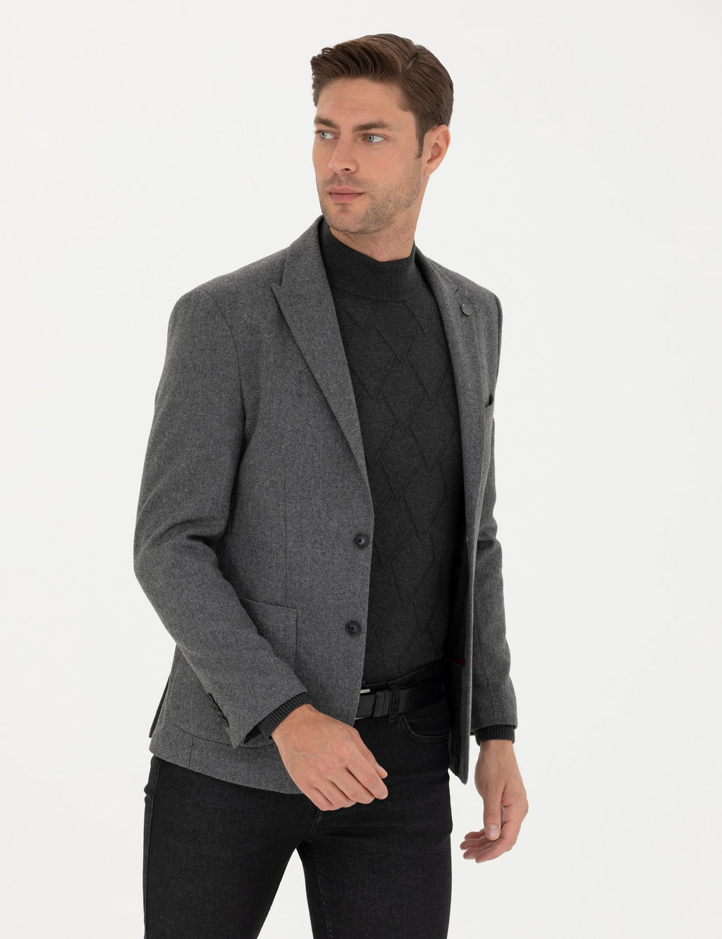 F_me Slim Fit Y_n Kar___ml_ Ceket