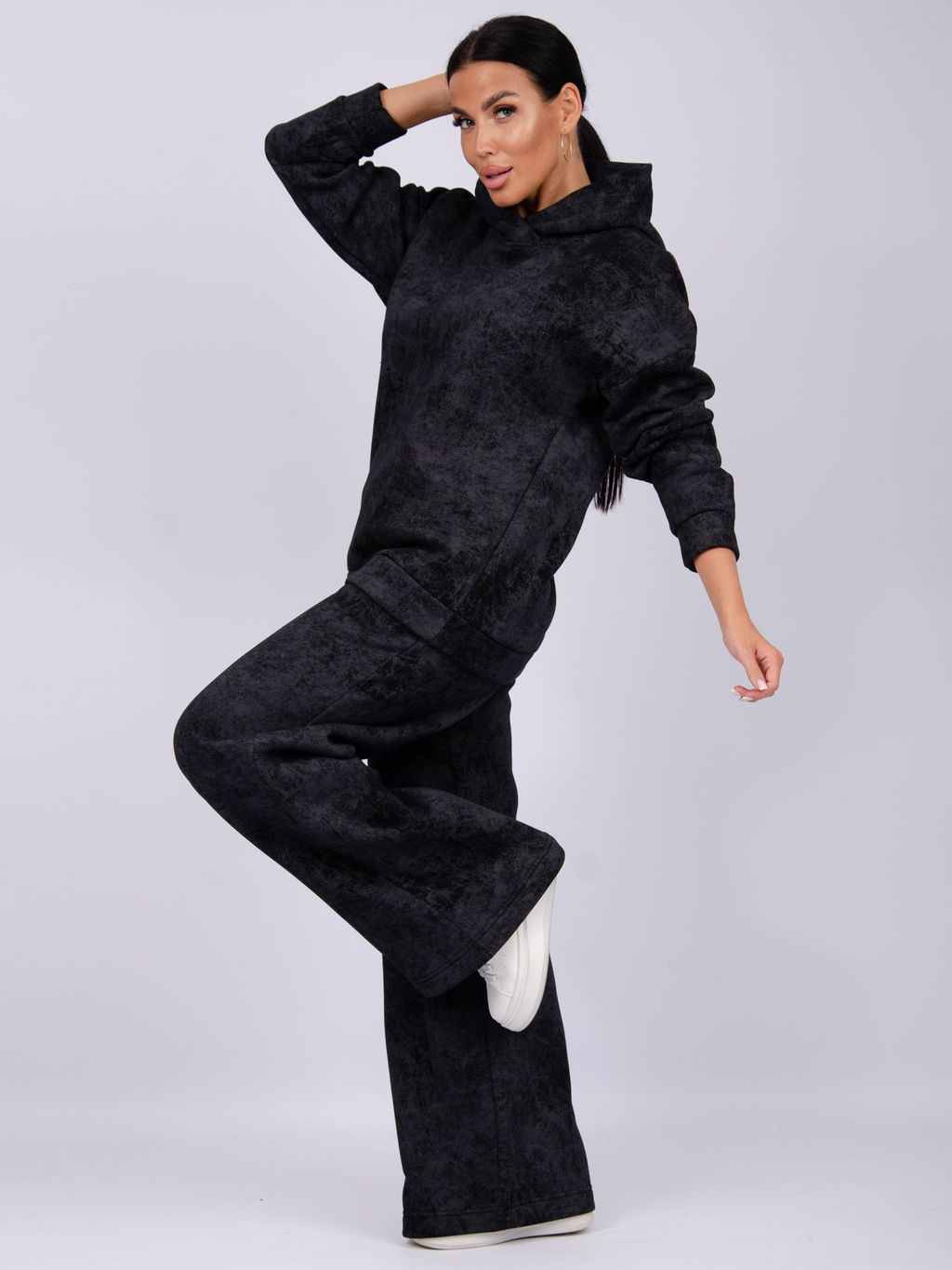 Костюм Винтаж чёрный, футер начес (М) - Малина фото 8