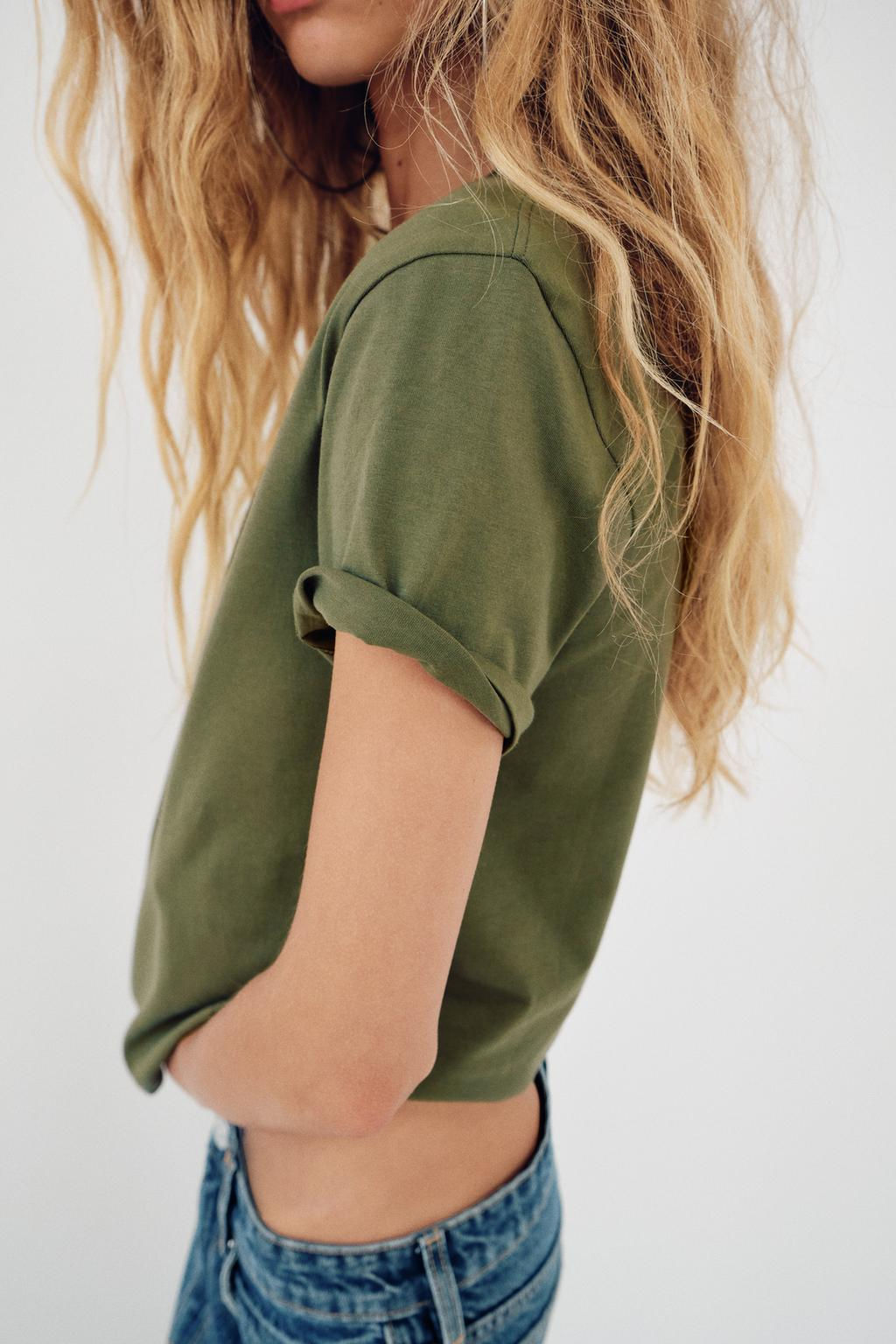 BASIC COTTON T-SHIRT - Zara фото 5