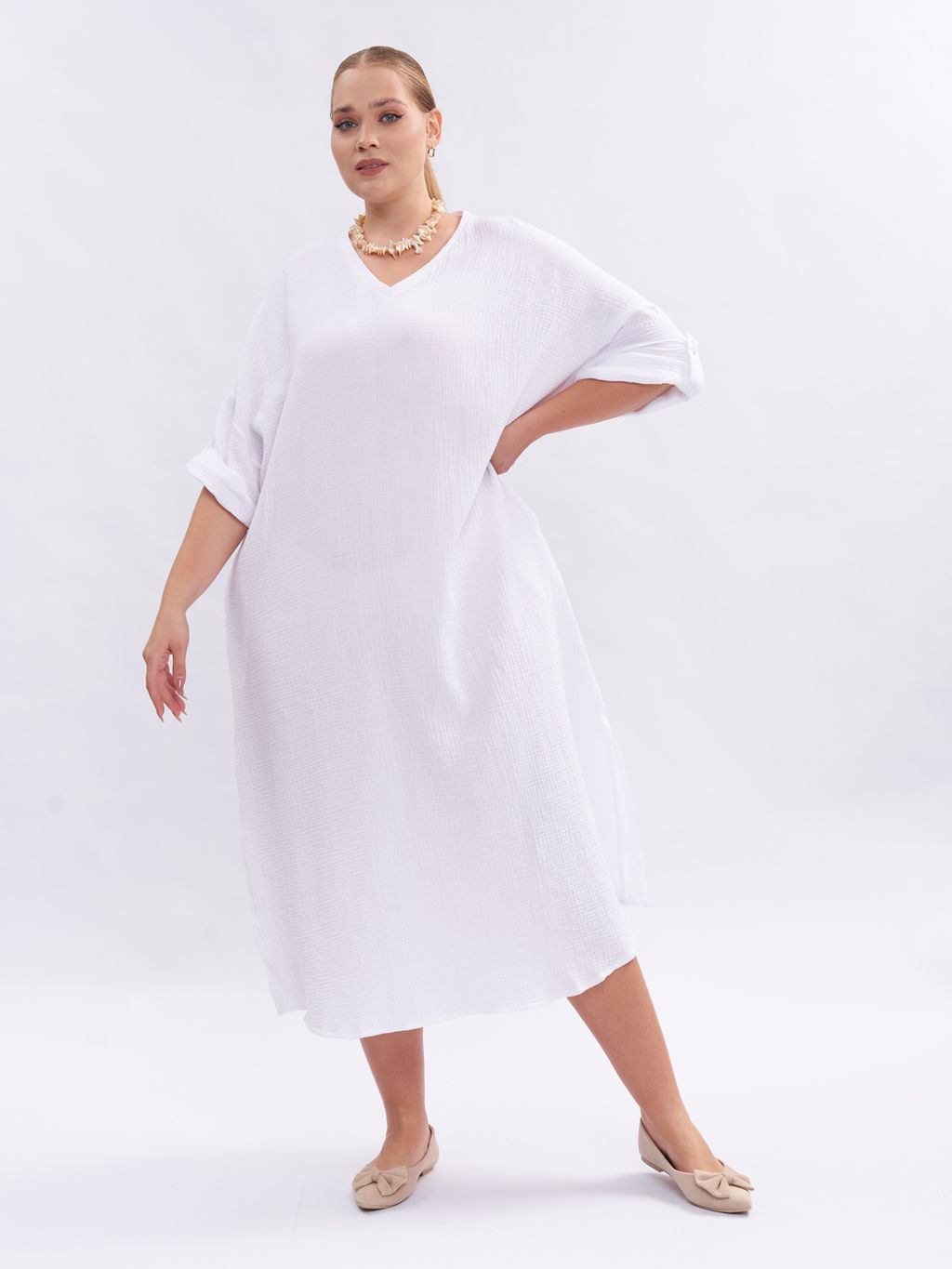 Платье из муслина PP66501WHT02