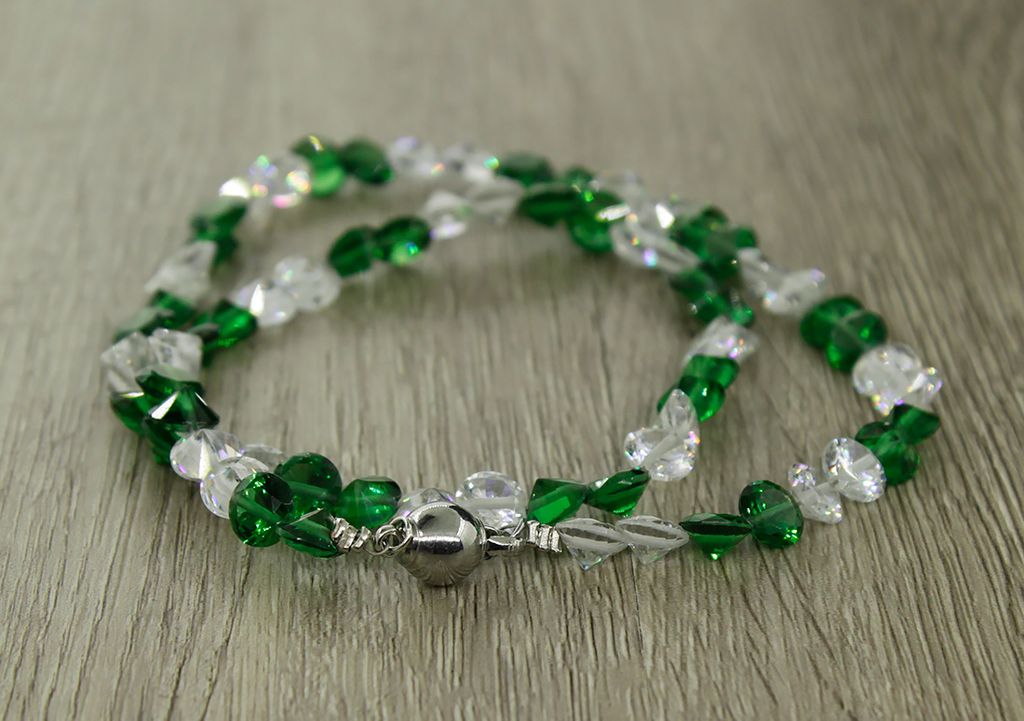 Бусы фианит хризолит и хрусталь, граненые, короткие 42см - Agat77 фото 2