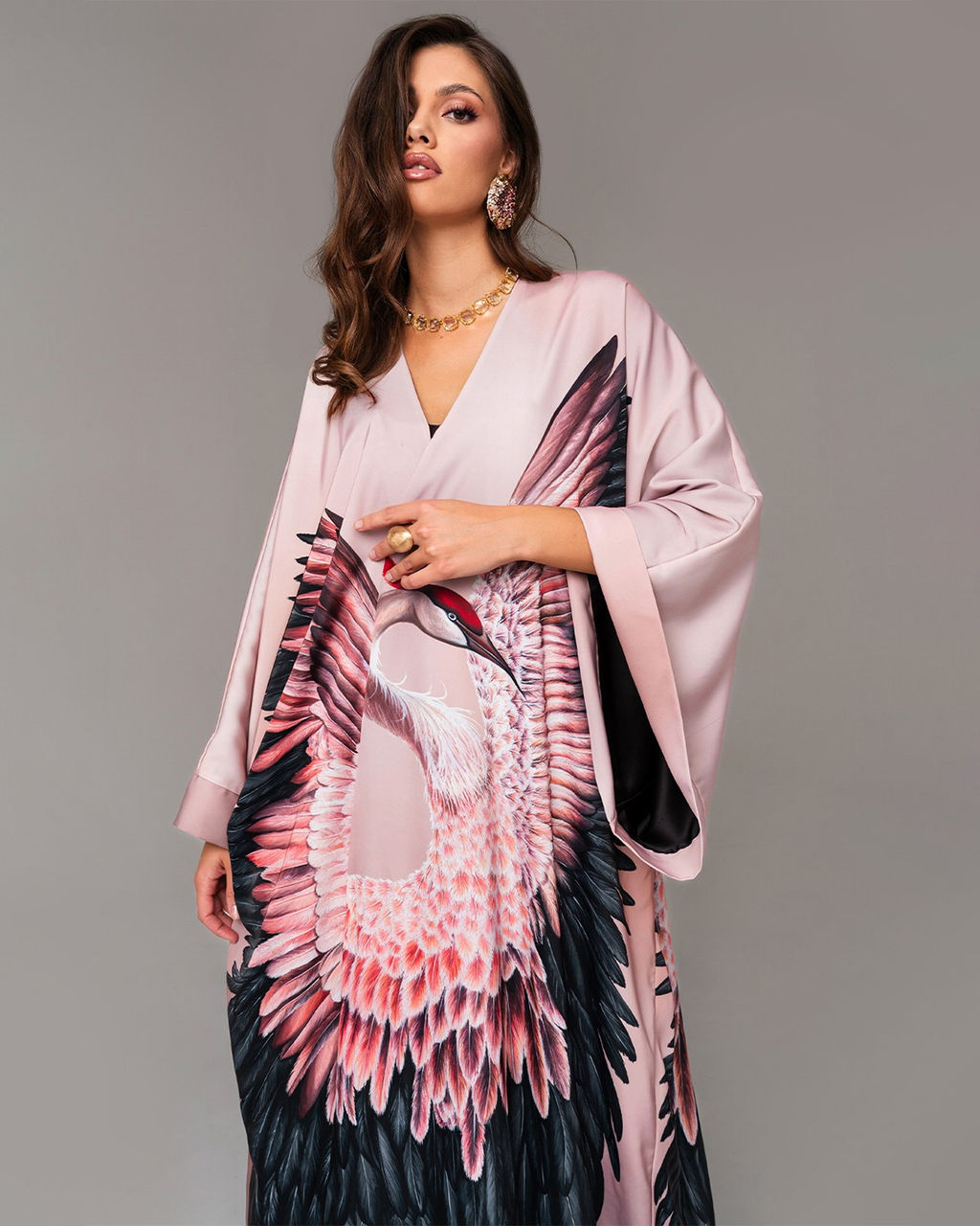 авторское мегаэффектное Японский шёлк / Армани-шёлк кимоно - Sahar art lab фото 6