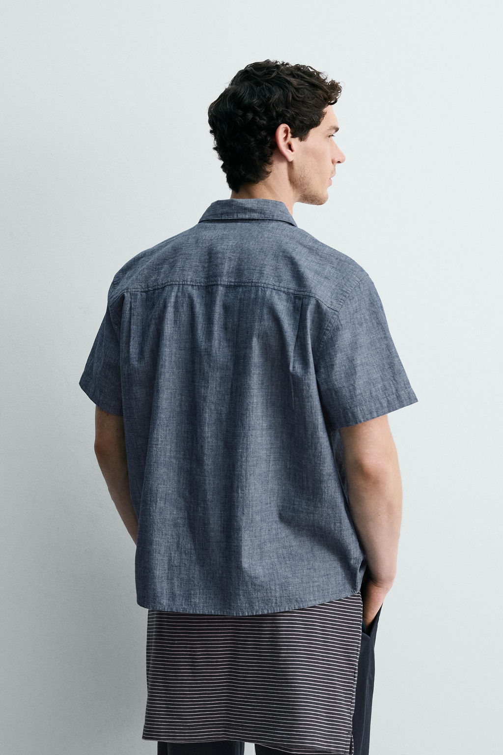 CAMISA CHAMBRAY DENIM / Azul medio - Zara фото 3