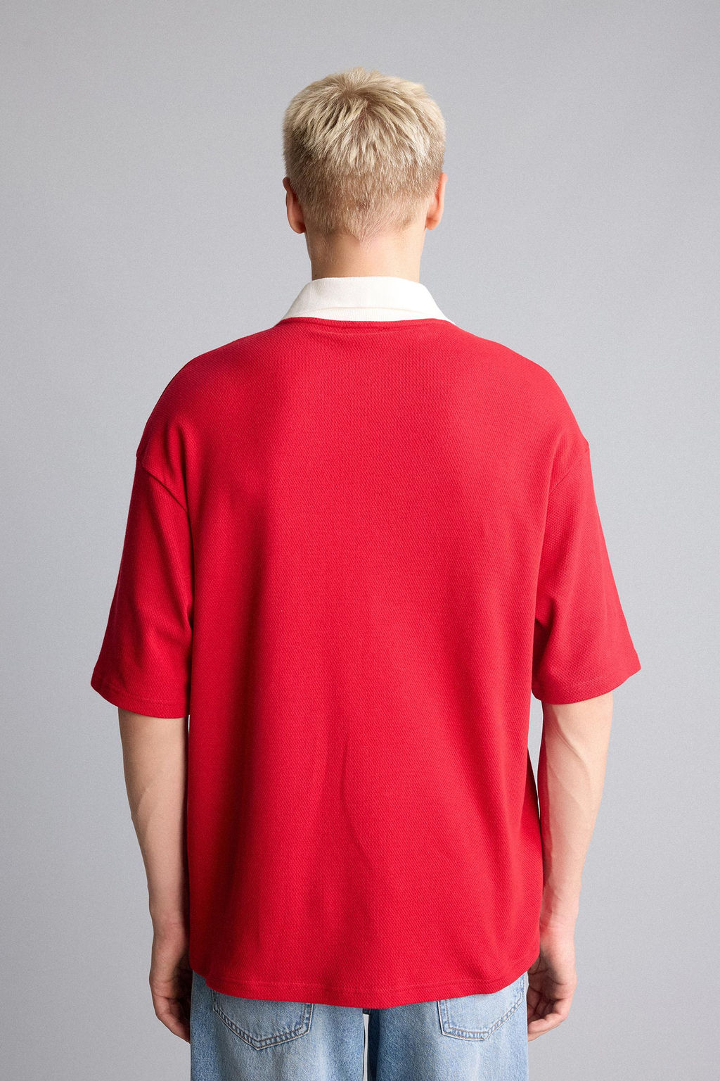 Pamuklu Boxy Fit Bask_l_ Polo Ti__rt