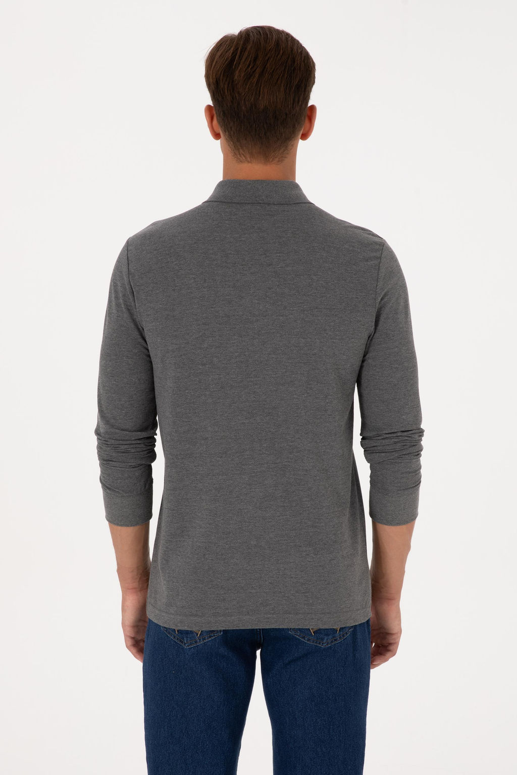 Erkek Antrasit Melanj Basic Sweatshirt Sepette S_rpriz _ndirim