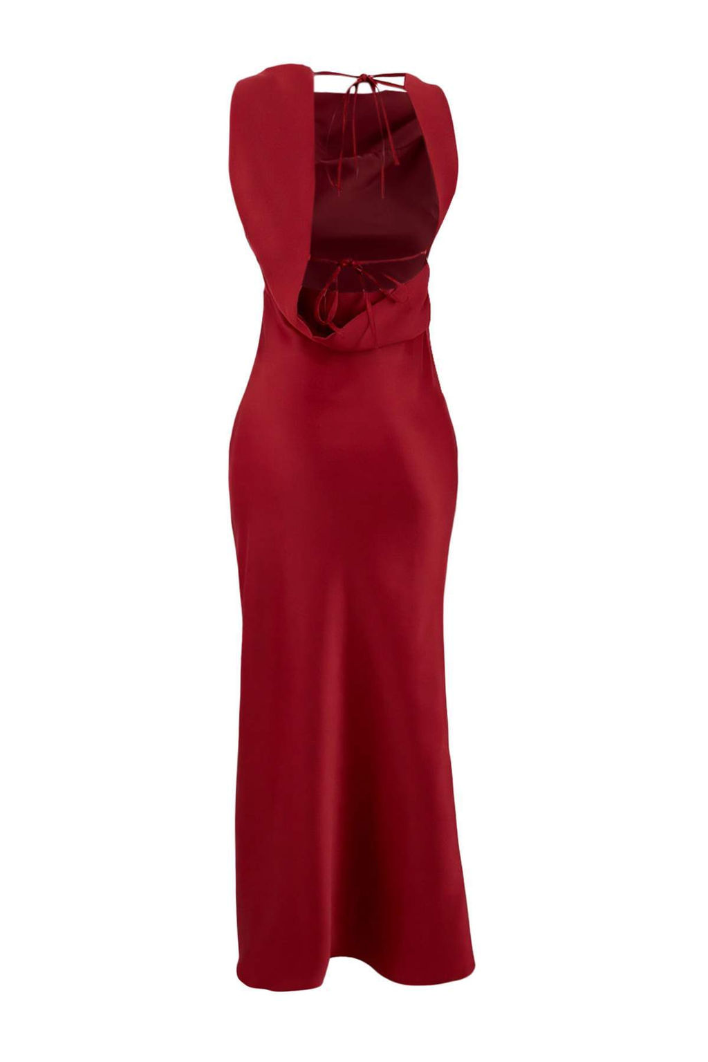 Limited Edition K?rm?z? Dokuma Saten Midi Astarl? S?k/Gece Elbise TPRSS26EL00057 - Trendyolmilla фото 5