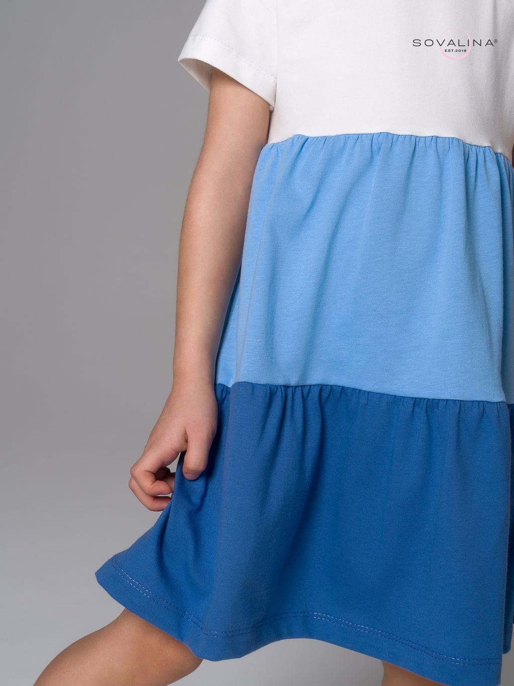 Платье Тия тофу-голубой-синий - Sovalina фото 5