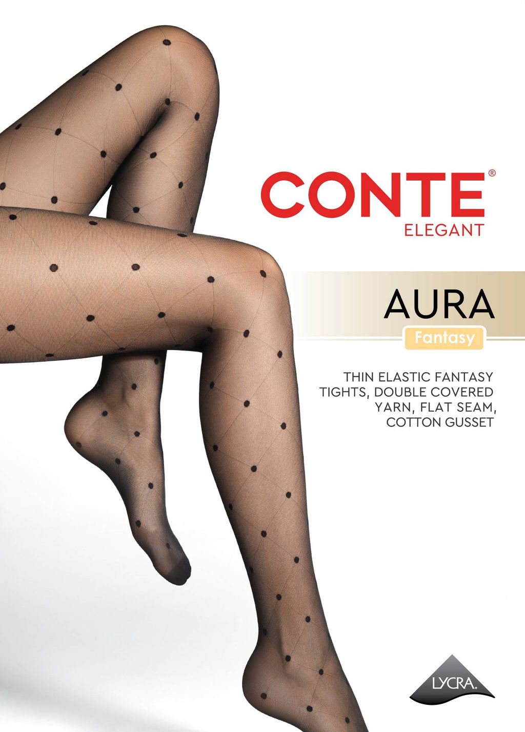 Колготки фантазийные CONTE Колготки с геометрическим рисунком в горошек AURA nero - Conte elegant фото 6
