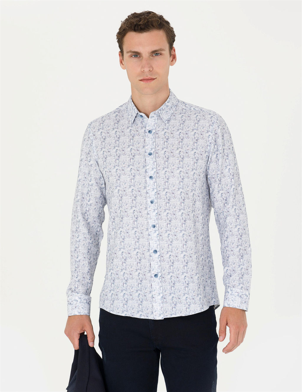 Mavi Slim Fit Uzun Kollu G_mlek - Pierre cardin фото 3