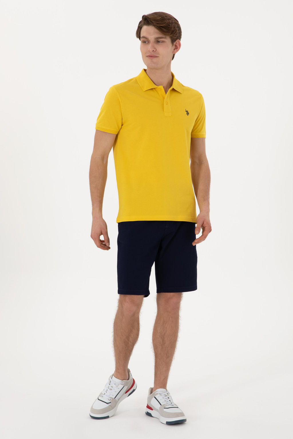 Erkek Slim Fit Polo Yaka Sar_ Basic Ti__rt Sepette S_rpriz _ndirim - U.s. polo assn фото 4
