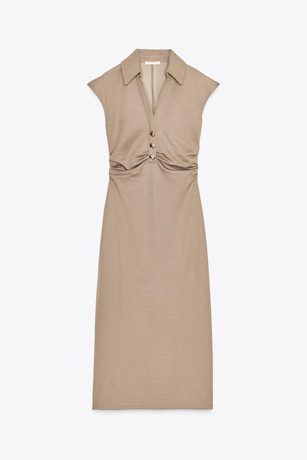 MIDI POLO COLLAR DRESS - Zara фото 14