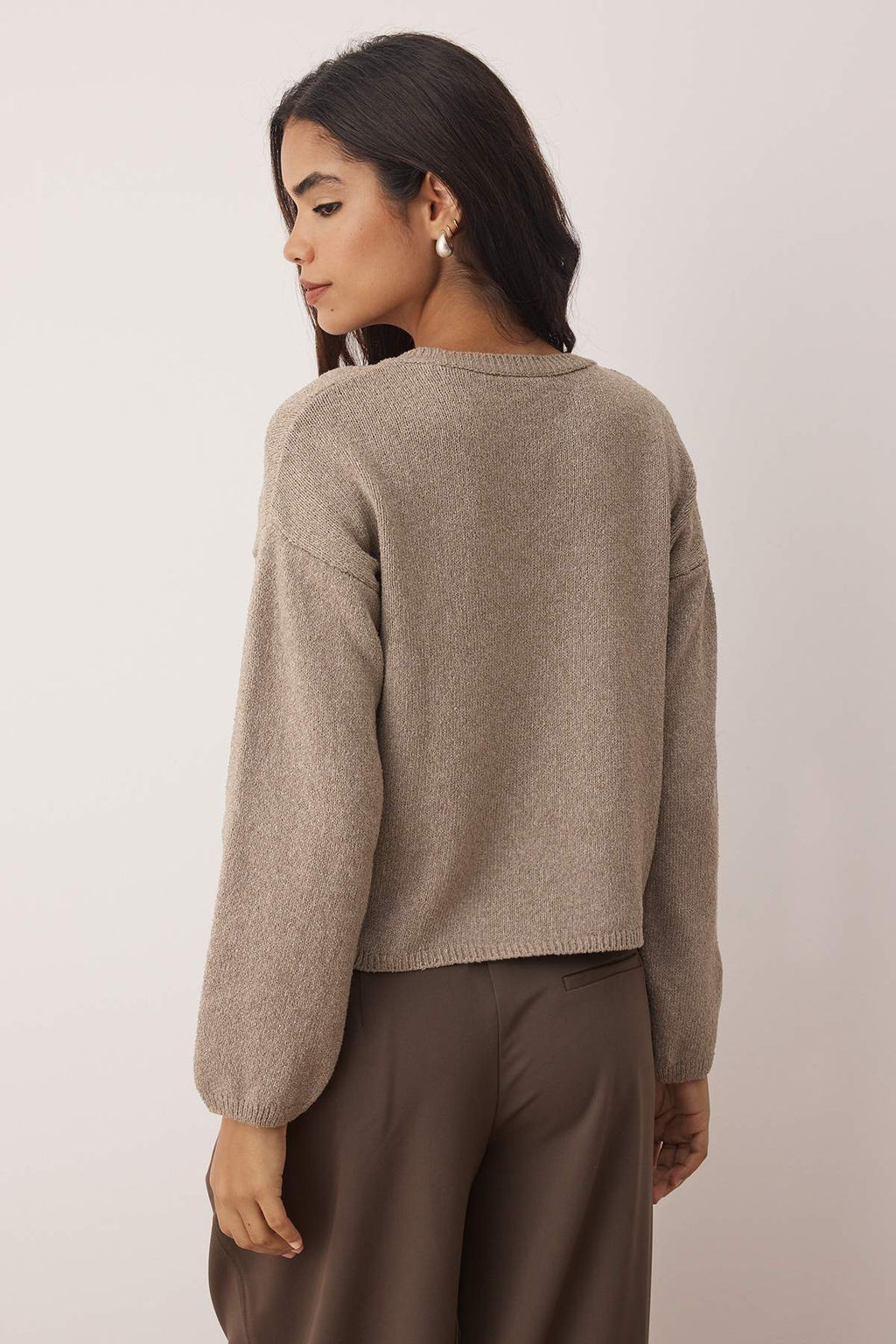 More Sustainable Vizon Pamuklu Genis Kal?p Basic Triko Kazak TWOAW26KZ00107